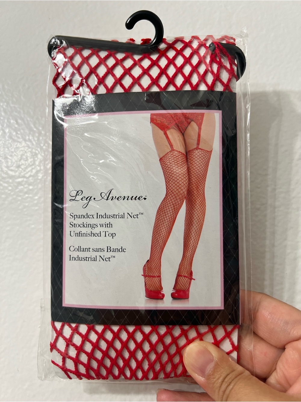 Leg Avenue Thigh High Fishnet Stockings Red One Size Baddie Punk Rave Alt